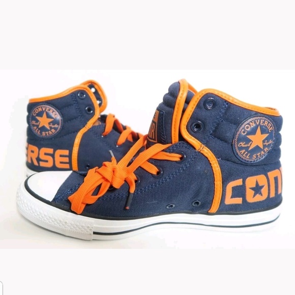 orange converse high tops mens